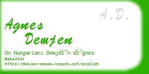 agnes demjen business card